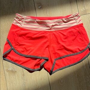 Lululemon Athletica Deep Coral Athletic Shorts